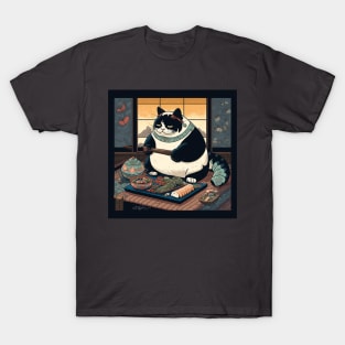 Tubby Kitty Eats Sushi Pt. 2 T-Shirt